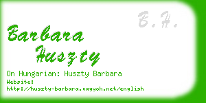 barbara huszty business card